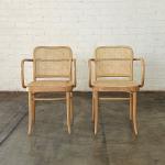 Ton811 cane arm chairs