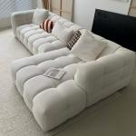 White Abruso-sectional couch