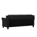 Lifestyle Solutions - Hartford Sofa Upholstered Microfiber Curved Arms - Black