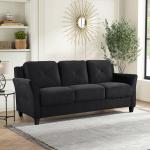 Lifestyle Solutions - Hartford Sofa Upholstered Microfiber Curved Arms - Black