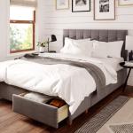 Decor - Edmond Storage Bed with Adjustable Height Headboard Queen Size - Dark Gray